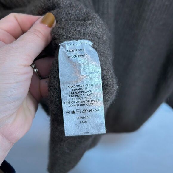 Quince Mongolian Cashmere Oversized Boyfriend Cardigan Sweater L Brown - Picture 6 of 6